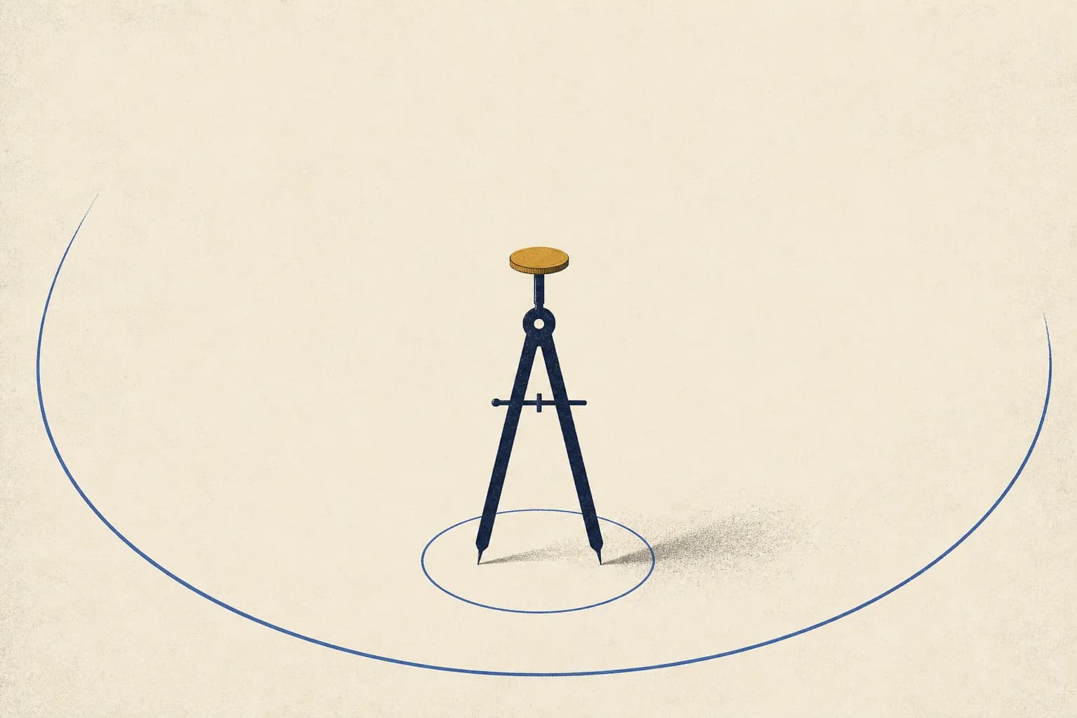 Vintage-style illustration of three large dark whales surrounding a small golden rope circle containing two tiny blue fish
